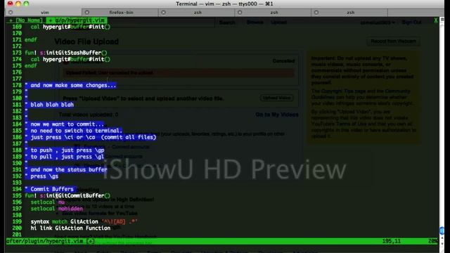 hypergit.vim git vim plugin (HD) смотреть онлайн