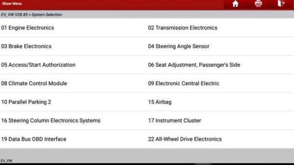 EV / Electric car scanner . Scan vehicle Diagnostic tool