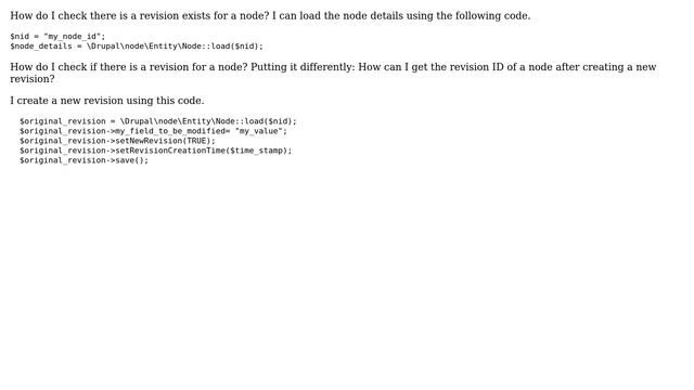 Drupal: Check a revision exists for a node (2 Solutions!!) смотреть онлайн