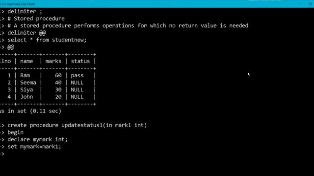 Stored Procedure in MySQL смотреть онлайн