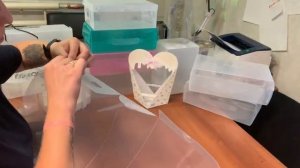 Сборка самосборной коробки для обуви из пластика полипропилена