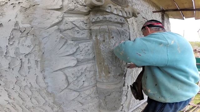 как и сделать колону из арт бетона и покрасить , мастер класс оформление фасада декор. смотреть онлайн