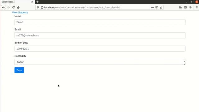 70 PHP Web Development 69 Database UPDATE смотреть онлайн