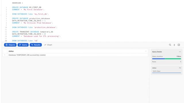 Creating and managing Databases in Snowflake | Demo смотреть онлайн