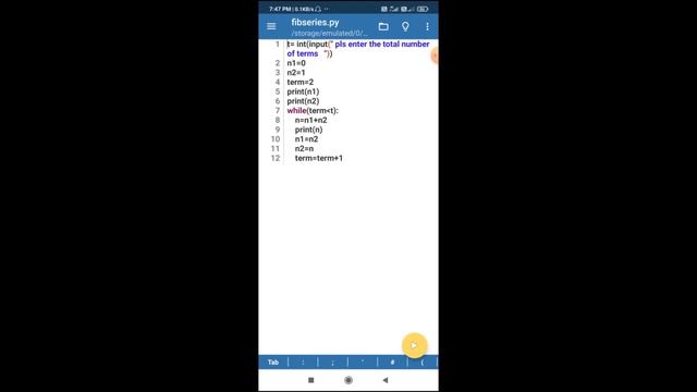 FIBONACCI SERIES IN PYTHON смотреть онлайн