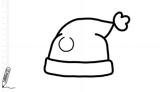How to Draw Santa Claus Hat - Very Easy For KIDS смотреть онлайн