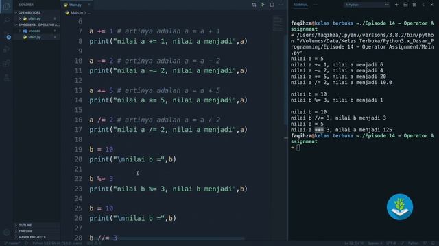 Belajar Python [Dasar] - 14 - Operator Assignment смотреть онлайн