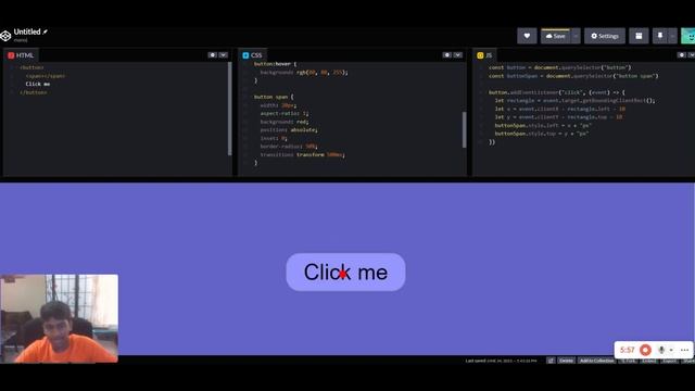 Create a directionally aware button using JavaScript and CSS || ManojWeb смотреть онлайн