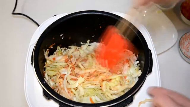 Тушеная Капуста с Рисом и Мясом в Мультиварке Скороварке Redmond смотреть онлайн