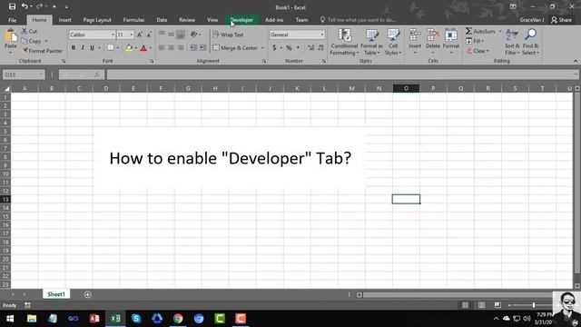 How to Enable Developer Tab in Microsoft Excel (VBA/Macro) смотреть онлайн
