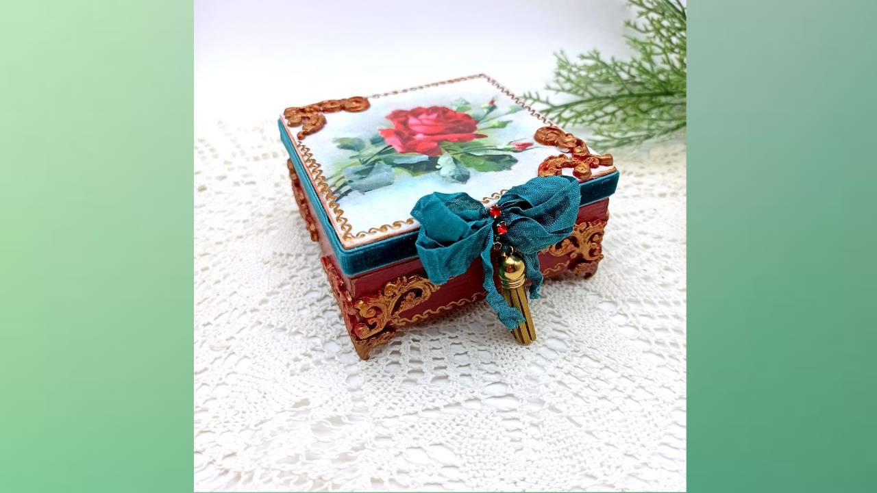 Декупаж шкатулки. Мастер-класс. смотреть онлайн