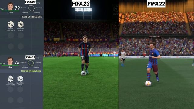 FIFA 23 Vs FIFA 22 - Graphics And Ratings Comparison | Barcelona Player
