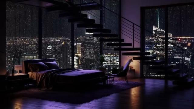 24 Hours of Good Sleep by the Bedroom Window?|On the Warm Bed Outside is Heavy Rain and Strong Wind смотреть онлайн