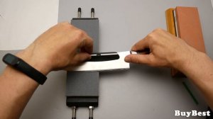 Как ХОРОШО НАТОЧИТЬ кухонный НОЖ бруском для НОВИЧКА | Держатель угла заточки ножа своими руками.