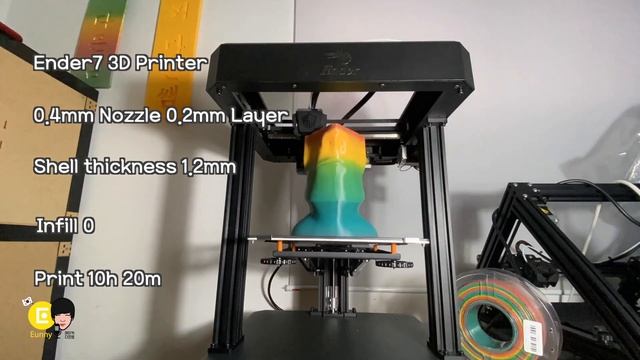 Rainbow PLA filament with Ender7 3D printer смотреть онлайн
