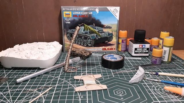 Сборка модели +ДИОРАМА с САУ STUG.III AUSF.B в масштабе 1/100 (ZVEZDA) смотреть онлайн
