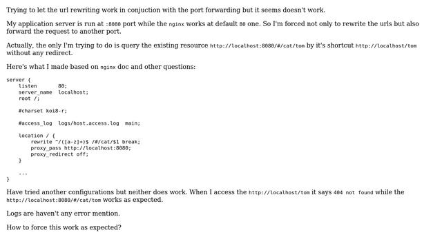 DevOps & SysAdmins: Nginx - rewrite and pass_proxy to another port cause 404 not found смотреть онлайн