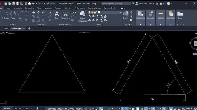 AutoCAD Equilateral Triangle | How to Draw Equilateral Triangle #autocad #equilateraltriangle смотреть онлайн