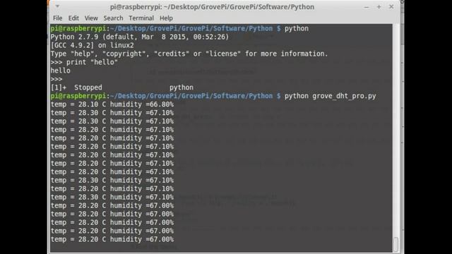 Hackproject.org -- Getting Data From DHT22pro Using Breakout Board -- {August, 2016}