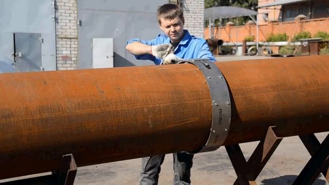 Установка направляющего пояса и трубореза Технотрон ТР2.4 на трубу d530 смотреть онлайн