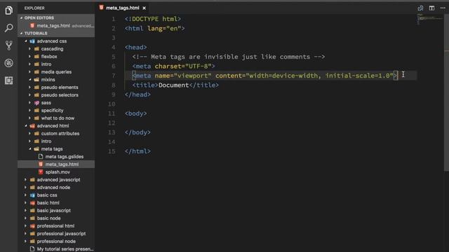 html tutorial for beginners - meta tags смотреть онлайн