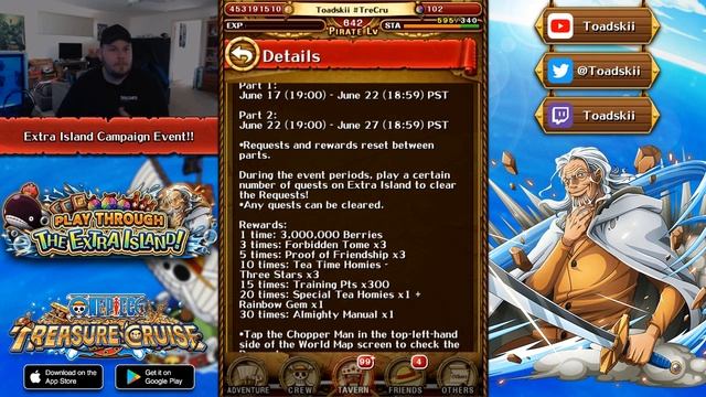 EXTRA ISLAND CAMPAIGN! Hoe Ship Announced! New Chopperman Missions! (ONE PIECE Treasure Cruise) смотреть онлайн
