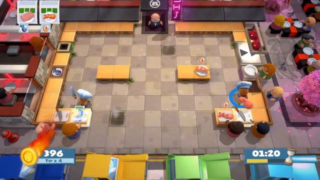 Overcooked! All You Can Eat level 1-1 4 star solo смотреть онлайн