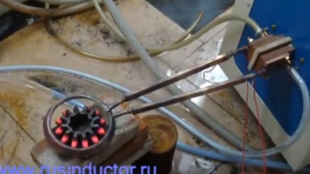 Закалка шестерни ВЧ индукционным нагревателем смотреть онлайн