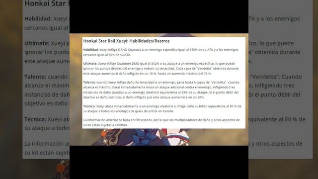 Honkai Start Rail: Xueyi Habilidades, Talento y Más... смотреть онлайн