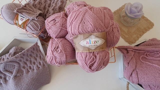 узоры соты и ромбы//косы на какой пряже что хорошо смотрится