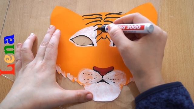 Tiger Maske basteln ? Paper Tiger Mask DIY ? как сделать маску тигра из бумаги смотреть онлайн