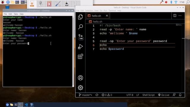Bash scripting tutorial (p flag , s flag and Arrays) part 3 смотреть онлайн