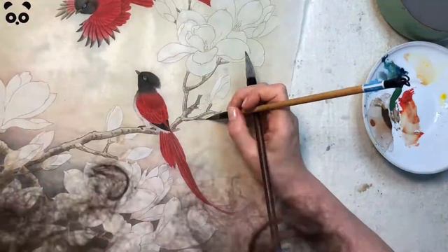 Райские птицы на магнолии Гунби в онлайн-мастерской chinaink.ru смотреть онлайн