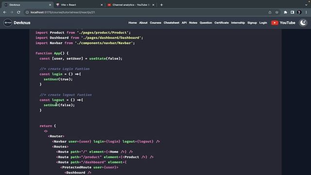 Protected Routes In React Js | React Router V6 | React Js Tutorial смотреть онлайн
