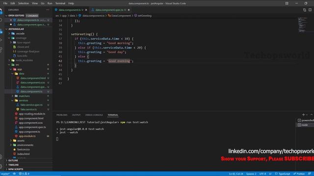 Branches | JEST Unit Testing tutorial for Angular part 6 | Techopsworld смотреть онлайн
