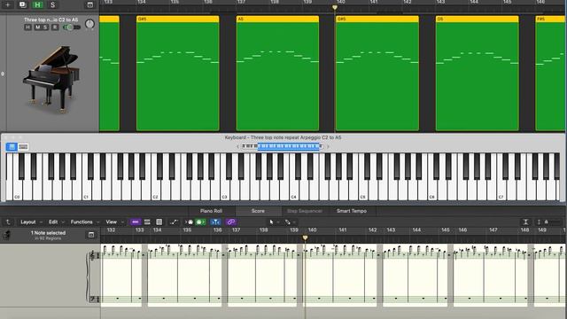 Three top note repeat arpeggio C2 to A5 168bpm смотреть онлайн