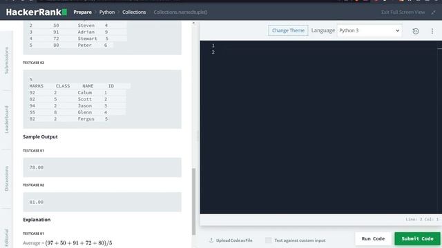HackerRank Python Problem "collections.namedtuple()" || Competitive Programing With Python@Codolear смотреть онлайн