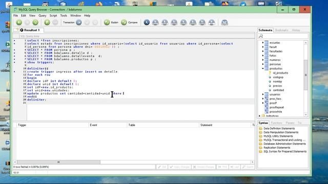 TRIGGERS PARA MODIFICAR EL STOCK DE UN PRODUCTO EN MYSQL смотреть онлайн
