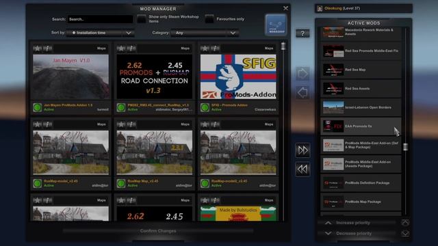 ETS2 Global Mapcombo Fix 4, Rusmap 2.45, SFIG-ProMods Addon, EAA 1.45 смотреть онлайн