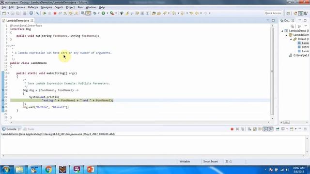 Lambda expression example with multiple parameters | Lambda expression in Java смотреть онлайн