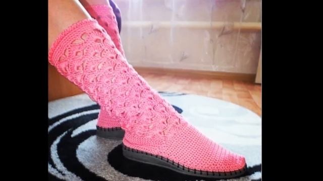 Вязаные сапожки. Красивые идеи для творчества|Вязаные сапоги смотреть онлайн