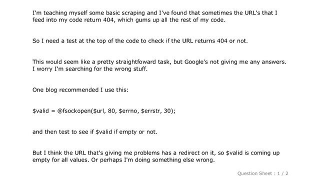 PHP : Easy way to test a URL for 404 in PHP? смотреть онлайн