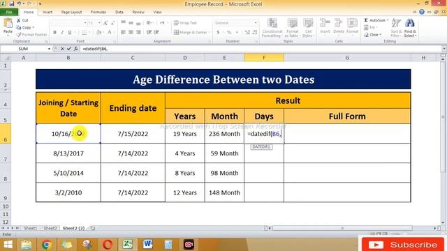 How to calculate difference between two dates in excel? #sohailsaeed #aaosikhain #msofficeexcel смотреть онлайн