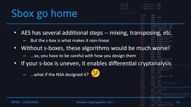 F2020 - Modern Cryptography: Part 1 смотреть онлайн