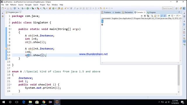 Singleton Class with ENUM INSTANTIATION ! смотреть онлайн