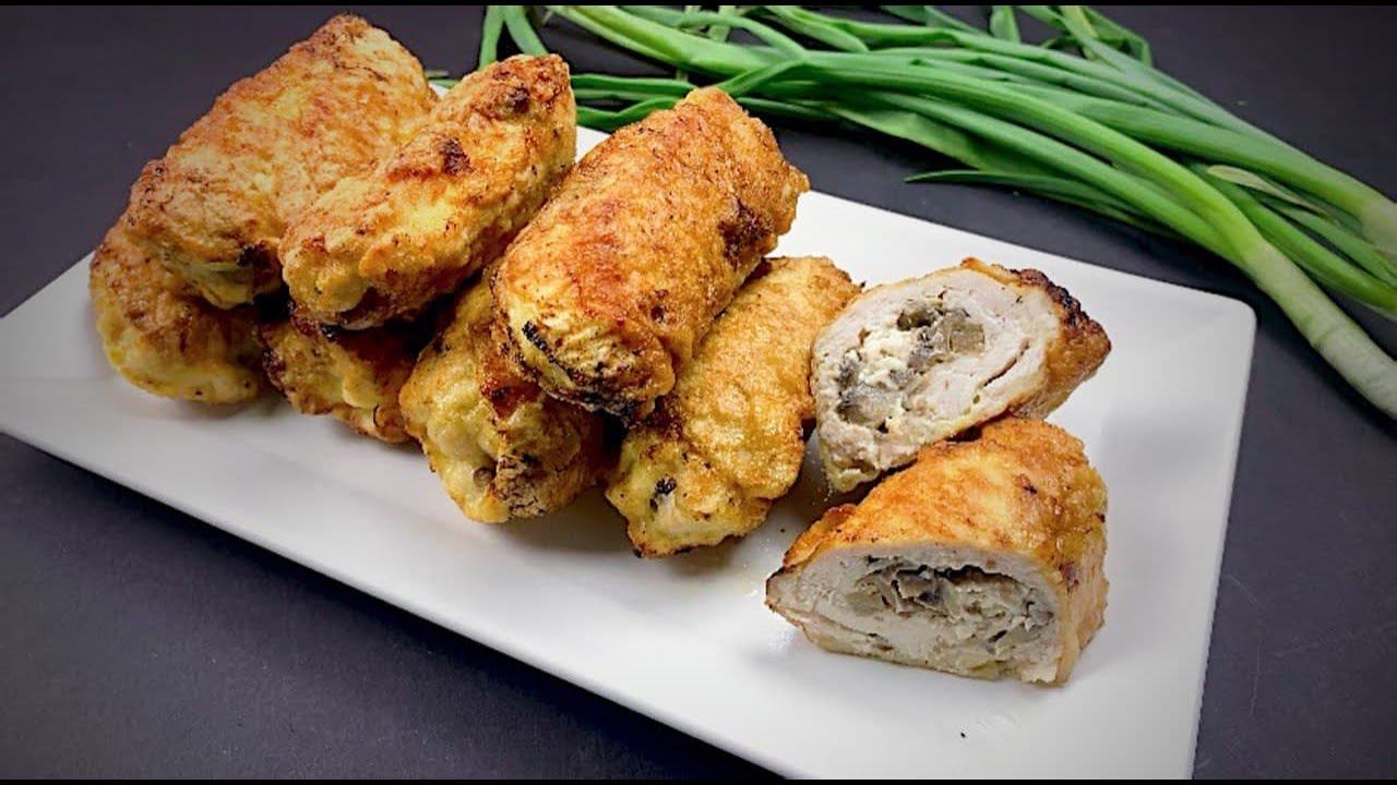 Такую ЗАКУСКУ оценят все ВАШИ ГОСТИ! Индюшиные рулетики с грибами и сыром смотреть онлайн