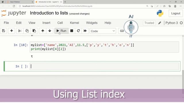 Class 9,10 Artificial Intelligence | Practical Python | Introduction to Lists смотреть онлайн