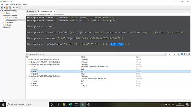 Tutorial MongoDB 4.2 Parte 3- Eliminaciones con Remove, DeleteOne y Delete Many смотреть онлайн