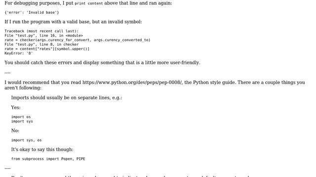 Code Review: Currency converter in Python 2.7 (2 Solutions!!) смотреть онлайн
