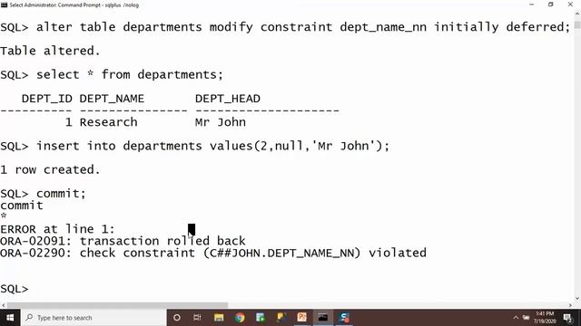 #30 Deferred Constraint in Oracle|Enable Validate Constraint |On Delete set null | On Delete Cascad смотреть онлайн